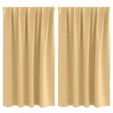 Vidaxl zwart-out gordijnen met ringen 2 pcs beige 140 x 140 cm