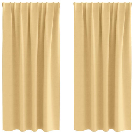 Vidaxl zwart-out gordijnen met ringen 2 pcs beige 175 x 140 cm