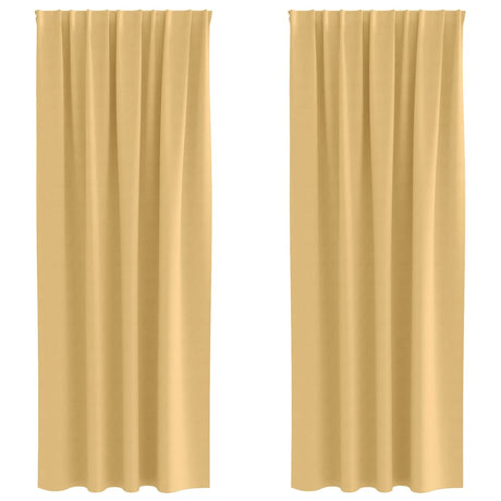 Vidaxl zwart-out gordijnen met ringen 2 pcs beige 260 x 140 cm
