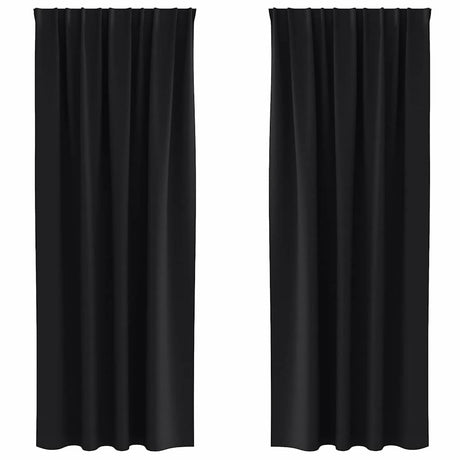 Vidaxl zwart-out gordijnen met ringen 2 pcs zwart 225 x 140 cm