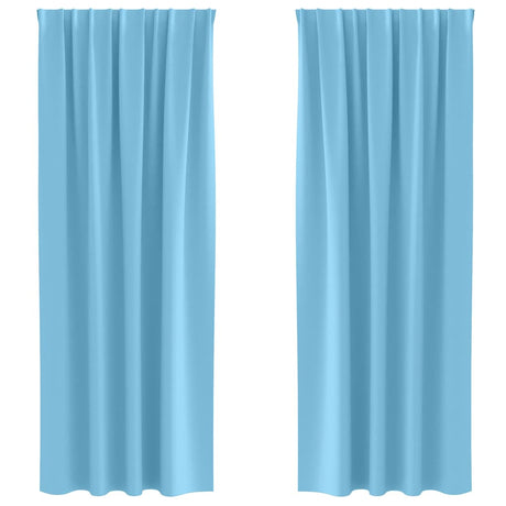 Vidaxl zwart-out gordijnen met ringen 2 pcs lichtblauw 225 x 140 cm