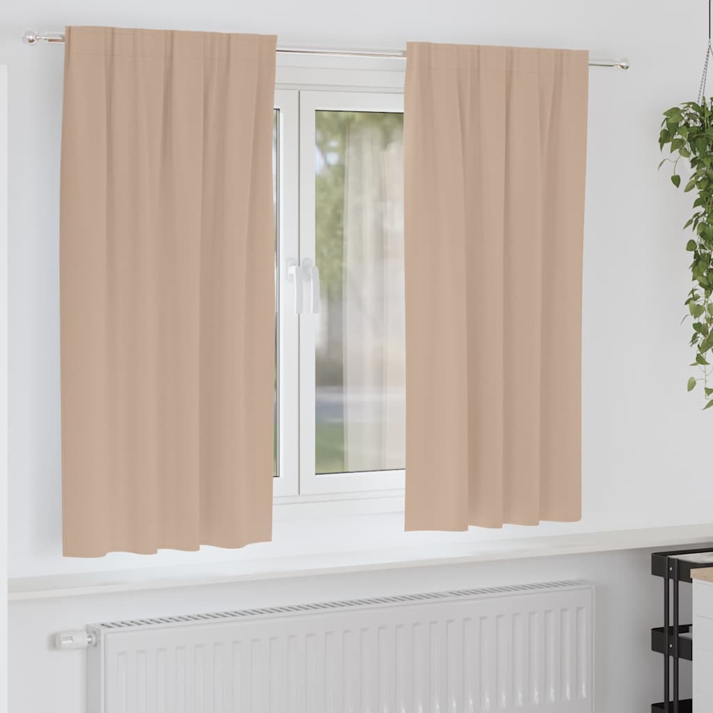 Vidaxl zwart-out gordijnen met ringen 2 pcs taupe 175 x 140 cm