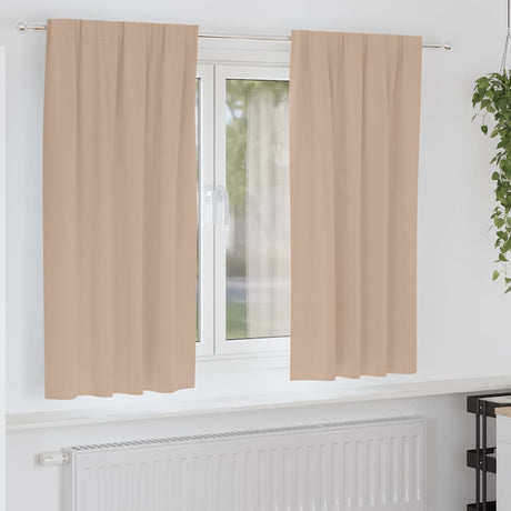 Vidaxl zwart-out gordijnen met ringen 2 pcs taupe 175 x 140 cm