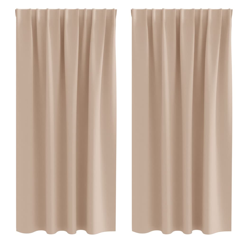 Vidaxl zwart-out gordijnen met ringen 2 pcs taupe 175 x 140 cm