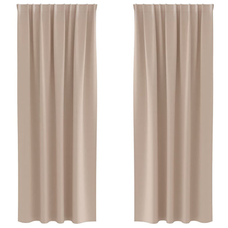 Vidaxl zwart-out gordijnen met ringen 2 pcs taupe 245 x 140 cm