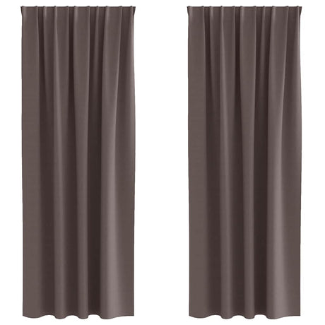 Vidaxl zwart-out gordijnen met ringen 2 pcs donkerbruin 245 x 140 cm