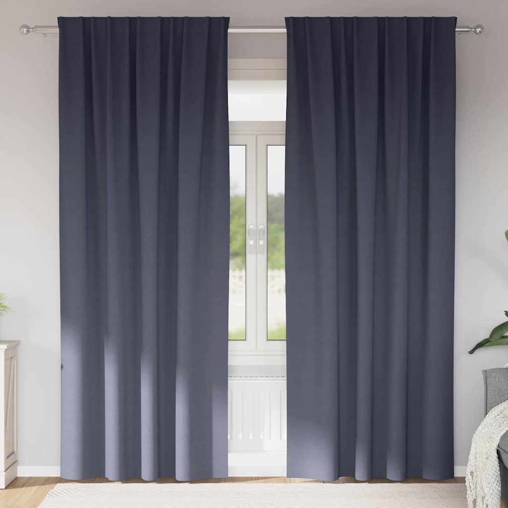 Vidaxl zwart-out gordijnen met ringen 2 pcs antraciet 245 x 140 cm