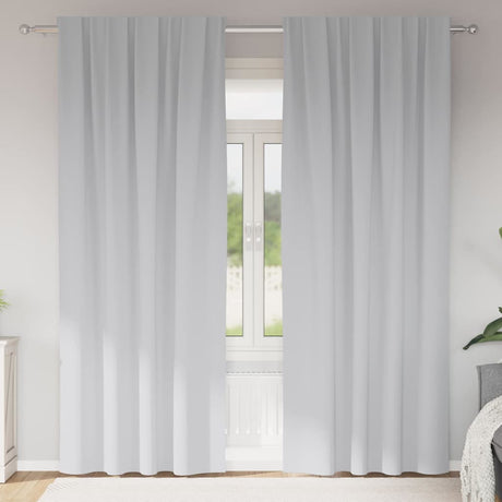 Vidaxl zwart-out gordijnen met ringen 2 pcs bleekgrijs 245 x 140 cm