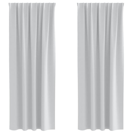 Vidaxl zwart-out gordijnen met ringen 2 pcs bleekgrijs 260 x 140 cm