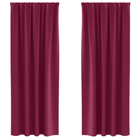 Vidaxl zwart-out gordijnen met ringen 2 pcs wijnrood 245 x 140 cm