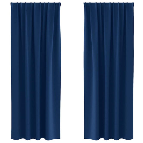 Vidaxl zwart-out gordijnen met ringen 2 pcs donkerblauw 260 x 140 cm