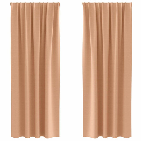 Vidaxl zwart-out gordijnen met ringen 2 pcs licht bruin 225 x 140 cm