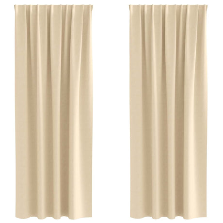 Vidaxl zwart-out gordijnen met ringen 2 pcs crème 225 x 140 cm