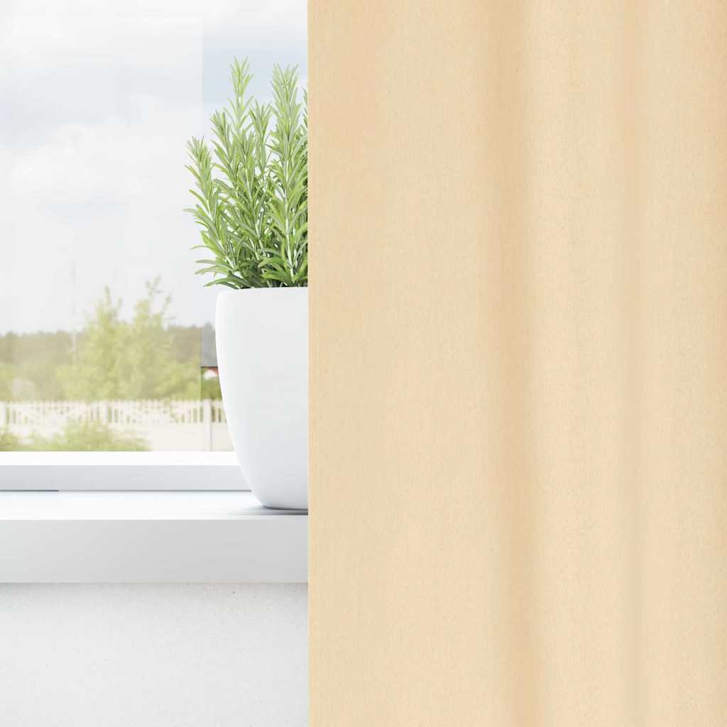 Vidaxl zwart-out gordijnen met ringen 2 pcs crème 260 x 140 cm