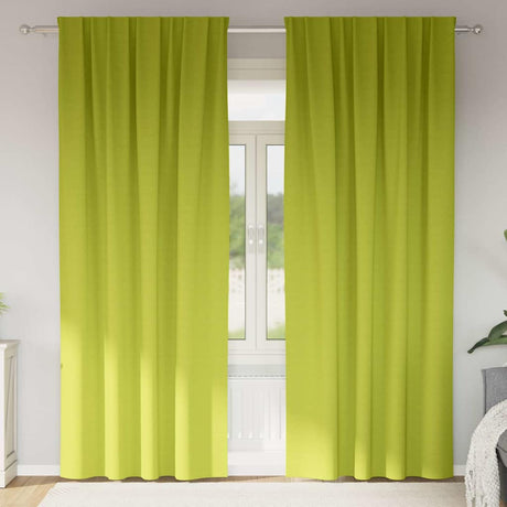 Vidaxl zwart-out gordijnen met ringen 2 pcs groen 245 x 140 cm