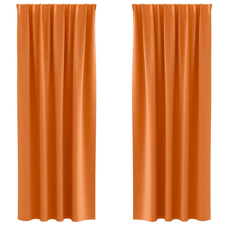 Vidaxl zwart-out gordijnen met ringen 2 pcs feloranje 245 x 140 cm