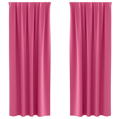 Vidaxl zwart-out gordijnen met ringen 2 pcs felroze 245 x 140 cm