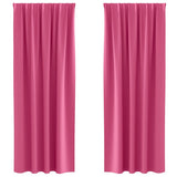 Vidaxl zwart-out gordijnen met ringen 2 pcs felroze 260 x 140 cm