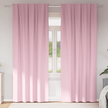 Vidaxl zwart-out gordijnen met ringen 2 pcs babyroze 245 x 140 cm
