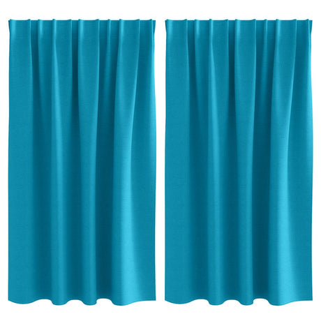 Vidaxl zwart-out gordijnen met ringen 2 pcs turquoise 140 x 140 cm
