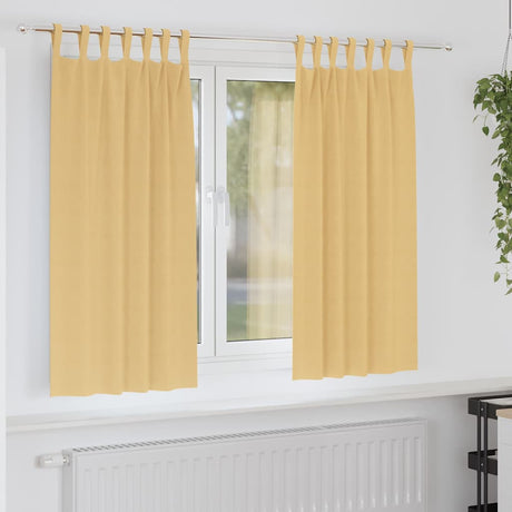 Vidaxl zwart-out gordijnen met ringen 2 pcs beige 175 x 140 cm