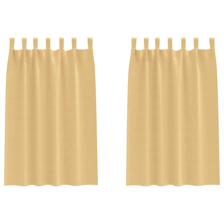 Vidaxl zwart-out gordijnen met ringen 2 pcs beige 175 x 140 cm