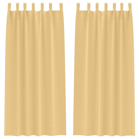 Vidaxl zwart-out gordijnen met ringen 2 pcs beige 260 x 140 cm