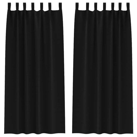 Vidaxl zwart-out gordijnen met ringen 2 pcs zwart 225 x 140 cm