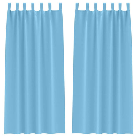 Vidaxl zwart-out gordijnen met ringen 2 pcs lichtblauw 260 x 140 cm