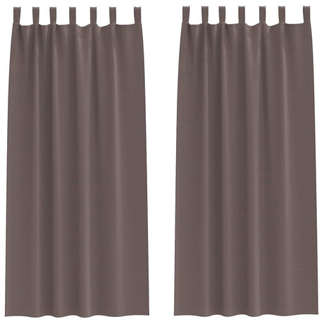 Vidaxl zwart-out gordijnen met ringen 2 pcs donkerbruin 245 x 140 cm