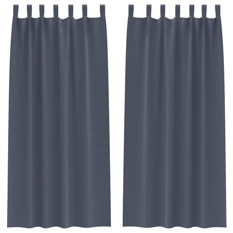 Vidaxl zwart-out gordijnen met ringen 2 pcs antraciet 245 x 140 cm