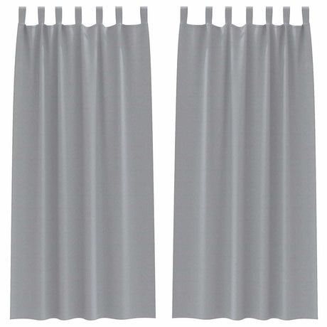 Vidaxl zwart-out gordijnen met ringen 2 pcs lichtgrijs 225 x 140 cm