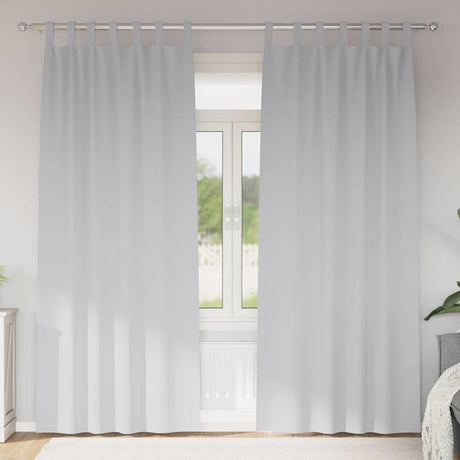 Vidaxl zwart-out gordijnen met ringen 2 pcs bleekgrijs 225 x 140 cm