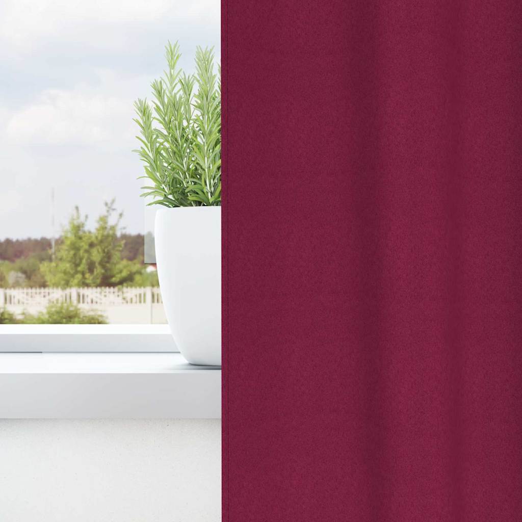 Vidaxl zwart-out gordijnen met ringen 2 pcs wijnrood 175 x 140 cm