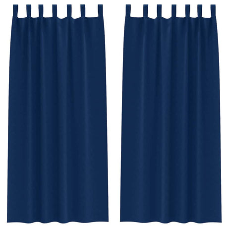 Vidaxl zwart-out gordijnen met ringen 2 pcs donkerblauw 245 x 140 cm