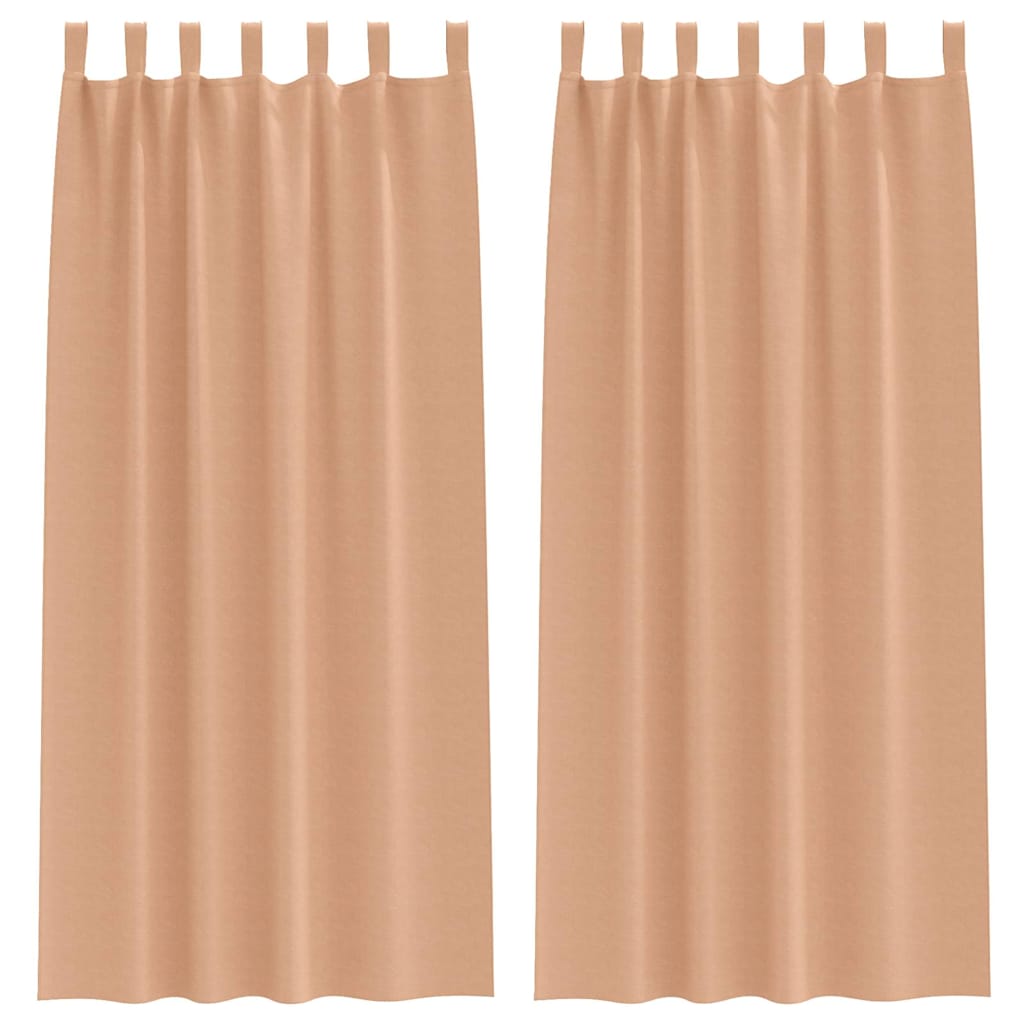 Vidaxl zwart-out gordijnen met ringen 2 pcs licht bruin 225 x 140 cm