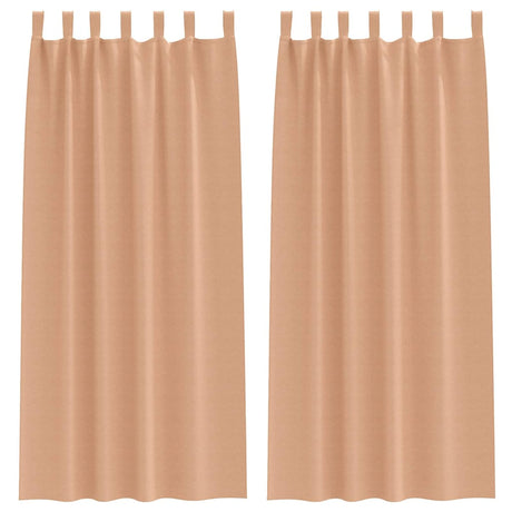 Vidaxl zwart-out gordijnen met ringen 2 pcs licht bruin 260 x 140 cm