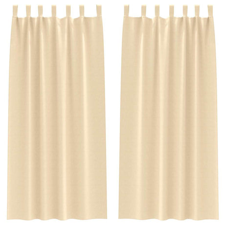 Vidaxl zwart-out gordijnen met ringen 2 pcs crème 225 x 140 cm