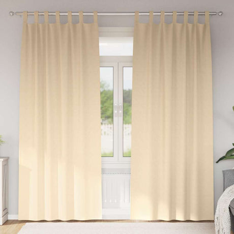 Vidaxl zwart-out gordijnen met ringen 2 pcs crème 245 x 140 cm