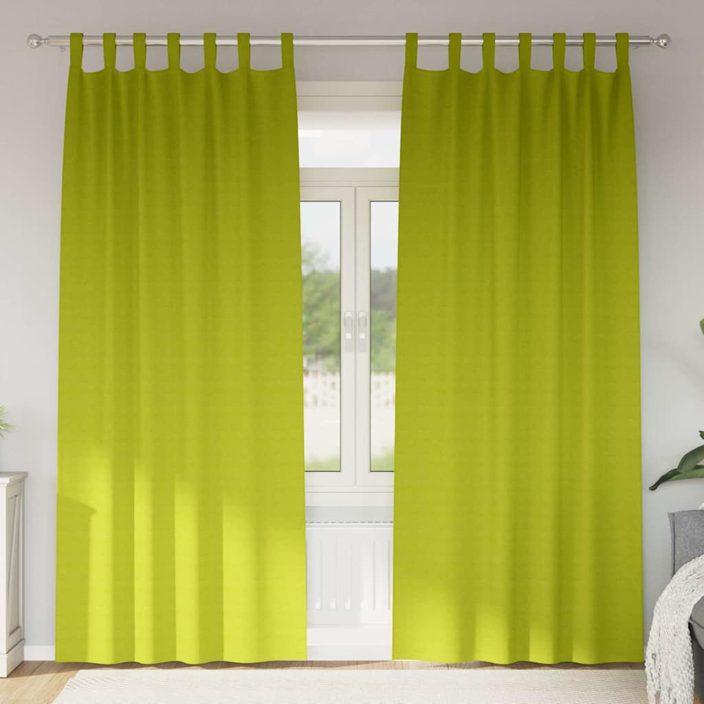 Vidaxl zwart-out gordijnen met ringen 2 pcs groen 260 x 140 cm