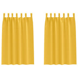 Vidaxl zwart-out gordijnen met ringen 2 pcs mosterdgeel 175 x 140 cm