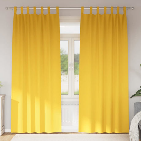 Vidaxl zwart-out gordijnen met ringen 2 pcs mosterdgeel 245 x 140 cm