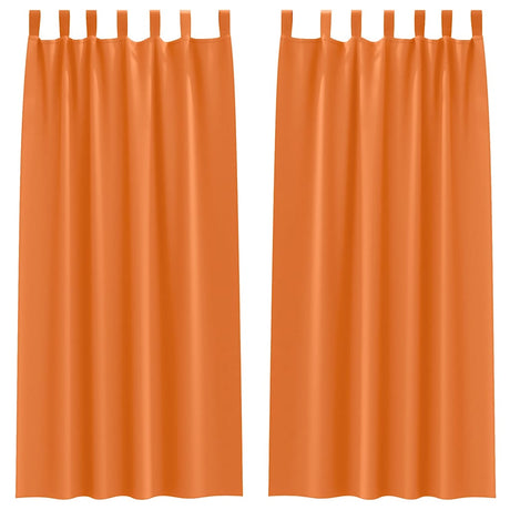 Vidaxl zwart-out gordijnen met ringen 2 pcs feloranje 260 x 140 cm