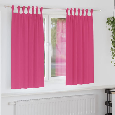 Vidaxl zwart-out gordijnen met ringen 2 pcs felroze 175 x 140 cm