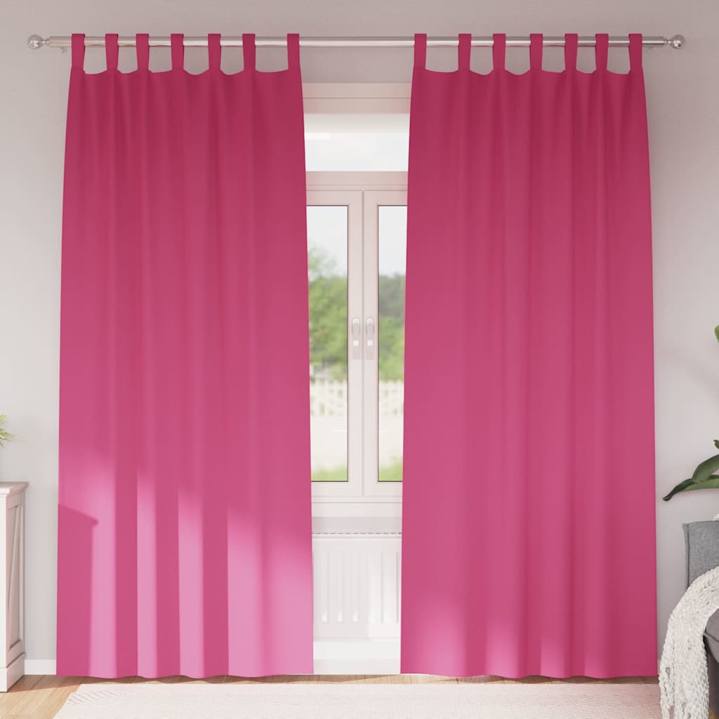 Vidaxl zwart-out gordijnen met ringen 2 pcs felroze 245 x 140 cm