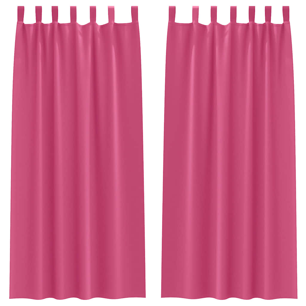 Vidaxl zwart-out gordijnen met ringen 2 pcs felroze 245 x 140 cm