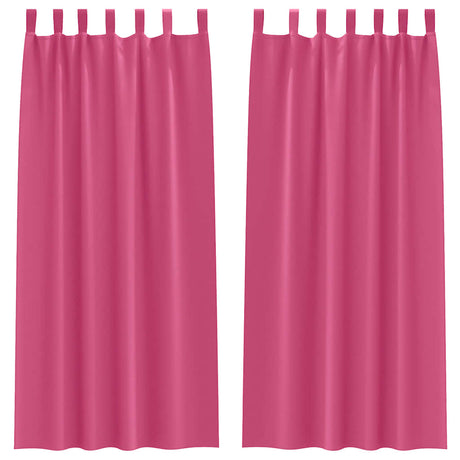 Vidaxl zwart-out gordijnen met ringen 2 pcs felroze 245 x 140 cm