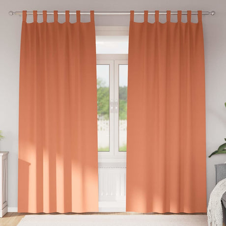 Vidaxl zwart-out gordijnen met ringen 2 pcs terracotta 245 x 140 cm