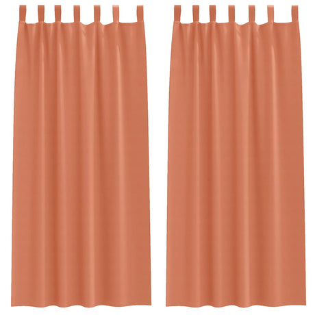Vidaxl zwart-out gordijnen met ringen 2 pcs terracotta 260 x 140 cm