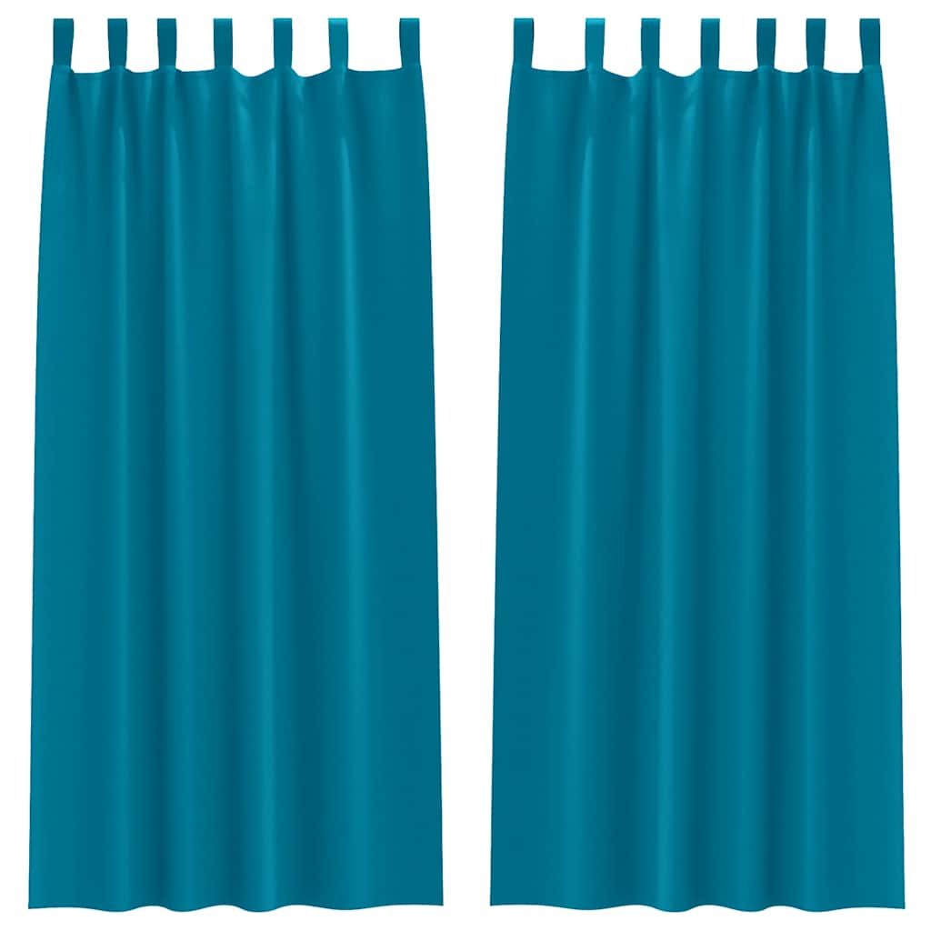 Vidaxl zwart-out gordijnen met ringen 2 pcs turquoise 225 x 140 cm